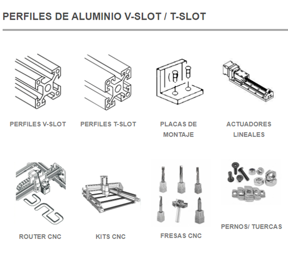 PERFILES DE ALUMINIO V-SLOT / T-SLOT