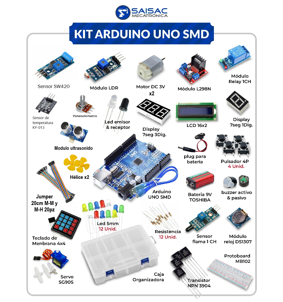 KIT DE ARDUINO UNO SMD