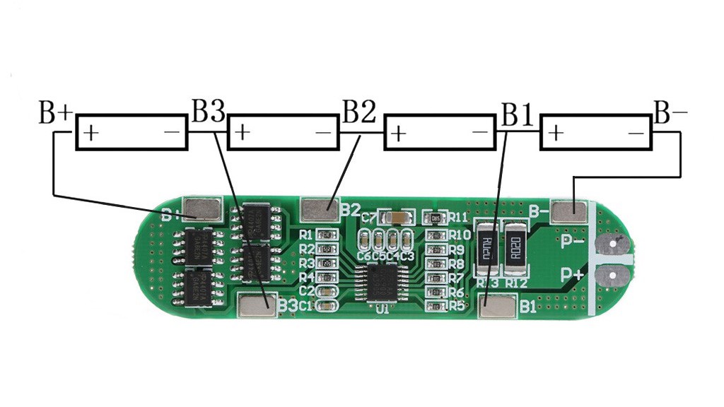 MODULO BMS 4S SIN BALANCEADOR PARA BATERÍAS LI-ION