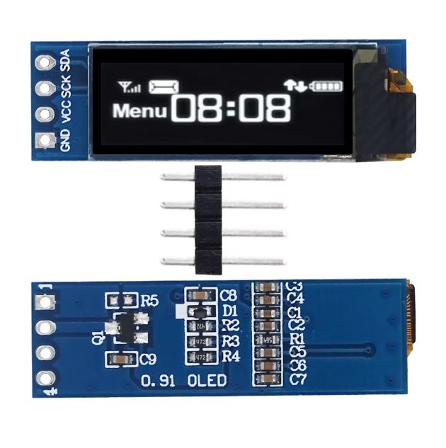 DISPLAY OLED 128×32 0.91″ I2C SSD1306 BLANCO / AZUL