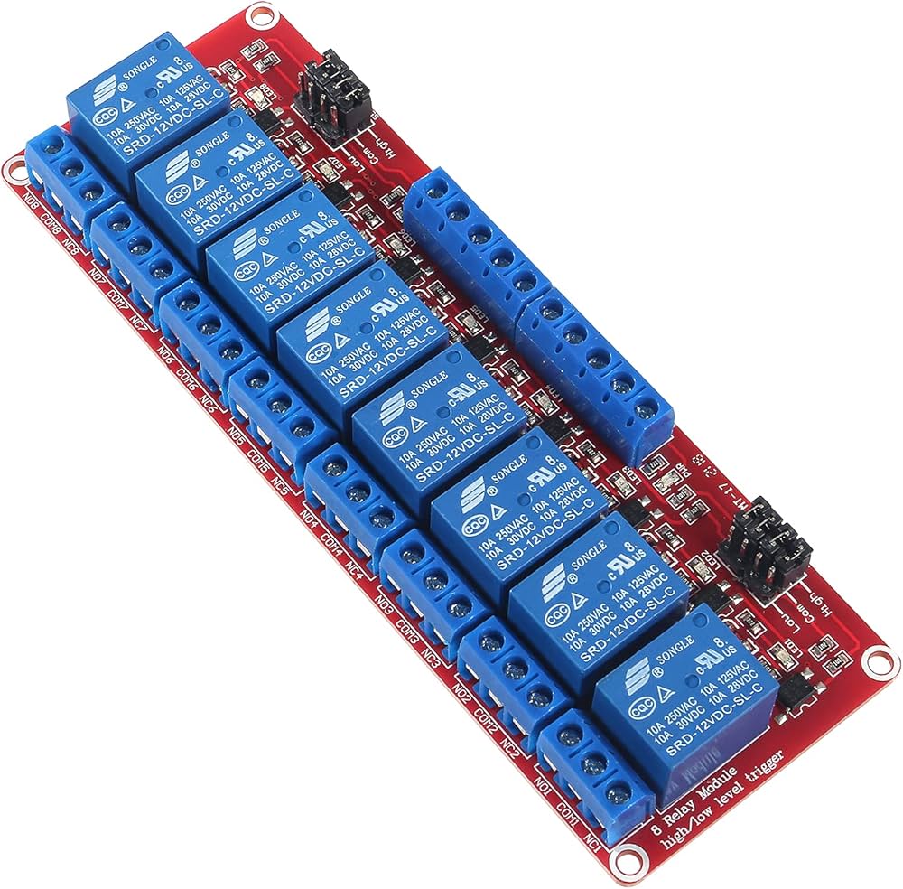 MÓDULO 8 RELAY 12VDC HIGH-LOW