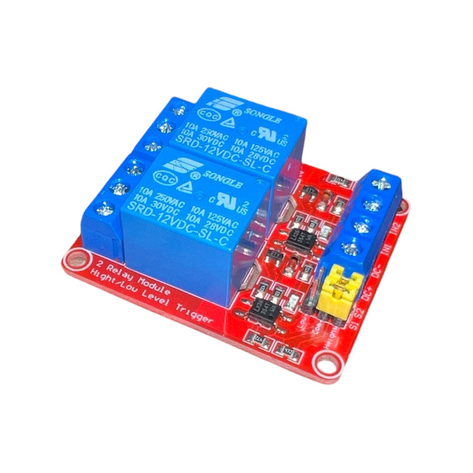 MÓDULO 2 RELAY 12VDC HIGH-LOW