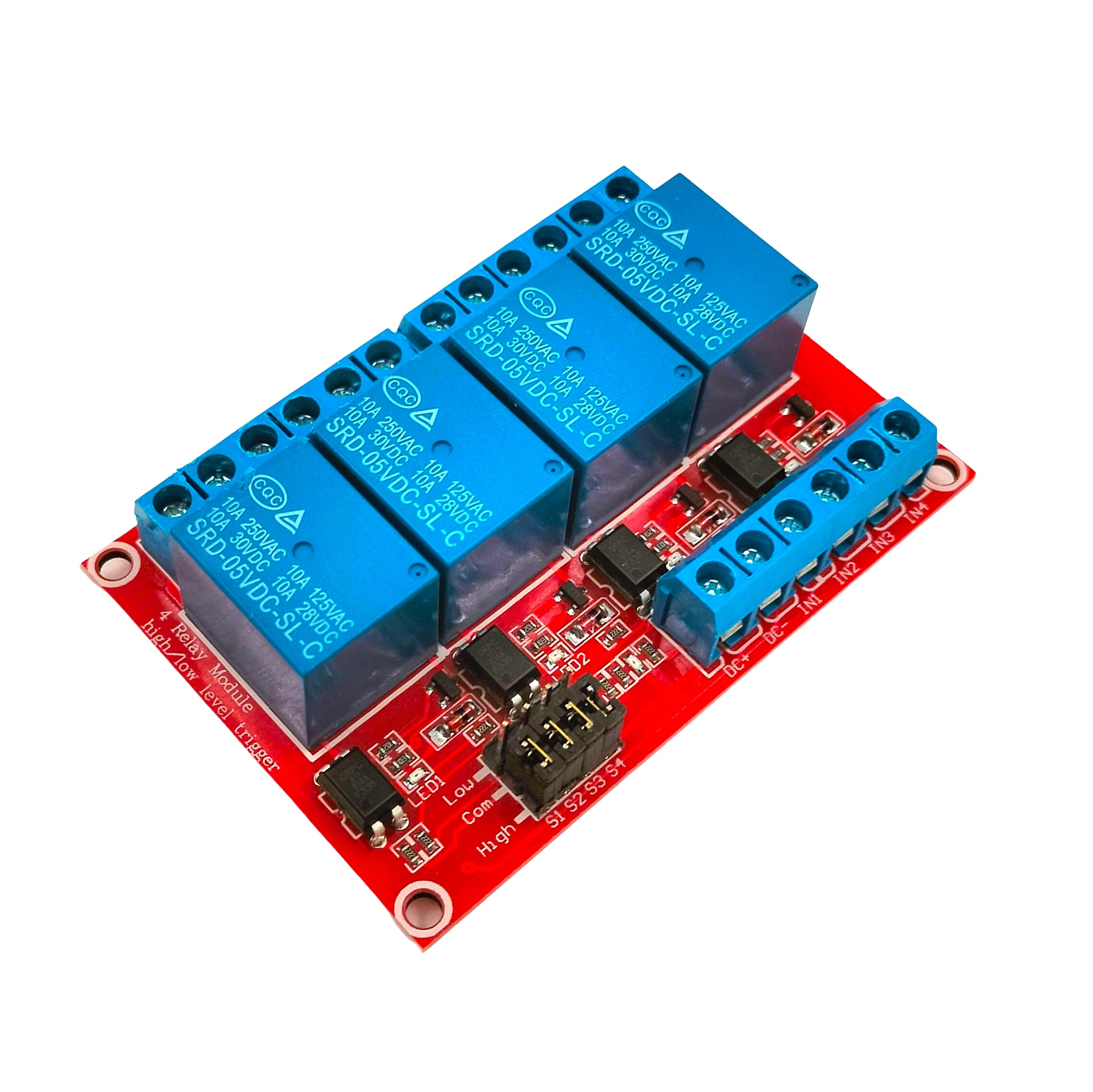 MÓDULO 4 RELAY 5VDC HIGH-LOW