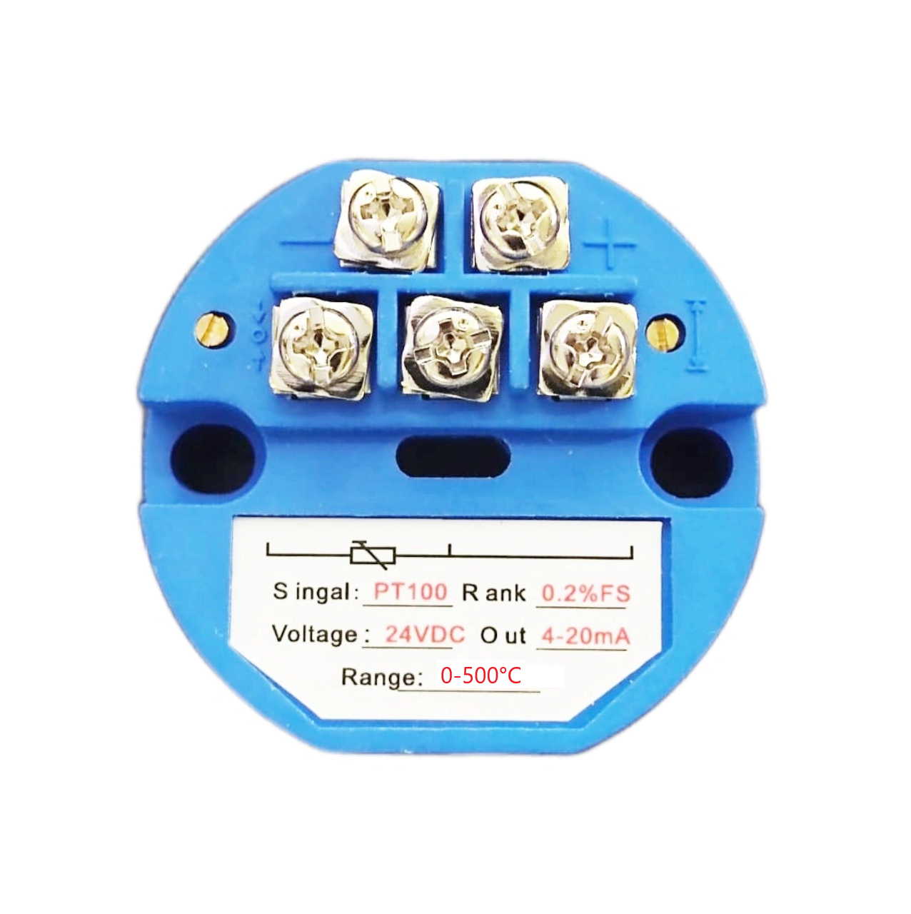TRANSMISOR DE TEMPERATURA RTD PARA PT100 – 24V DC – 4-20MA 0° A 500°C