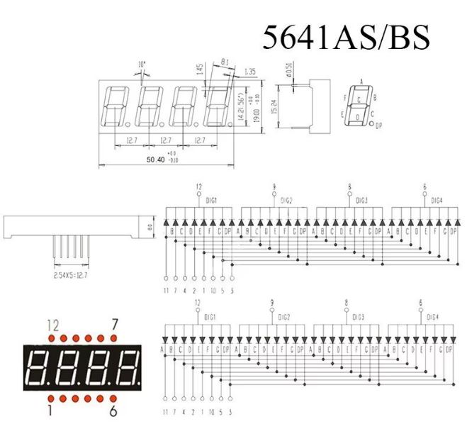 DISPLAY 7SEG. 4 DIG. CATODO COMUN
