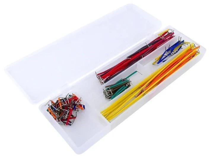 KIT 140 CABLES PUENTE RIGIDO MACHO CON CAJA PARA PROTOBOARD