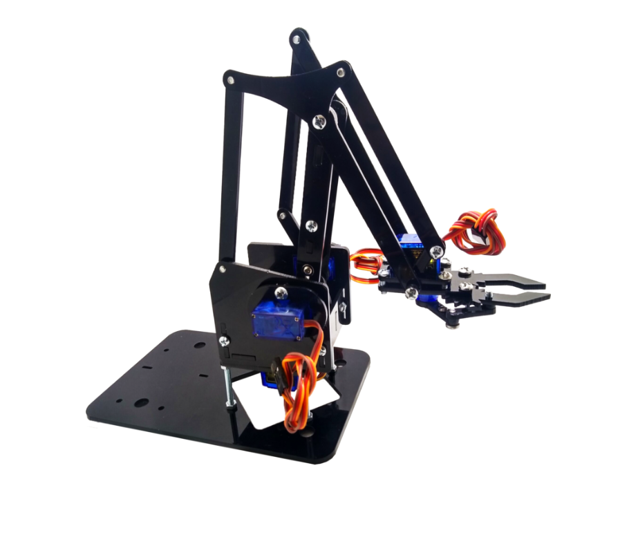 BRAZO ROBOTICO DE ACRILICO + 4 SERVOMOTORES SG90