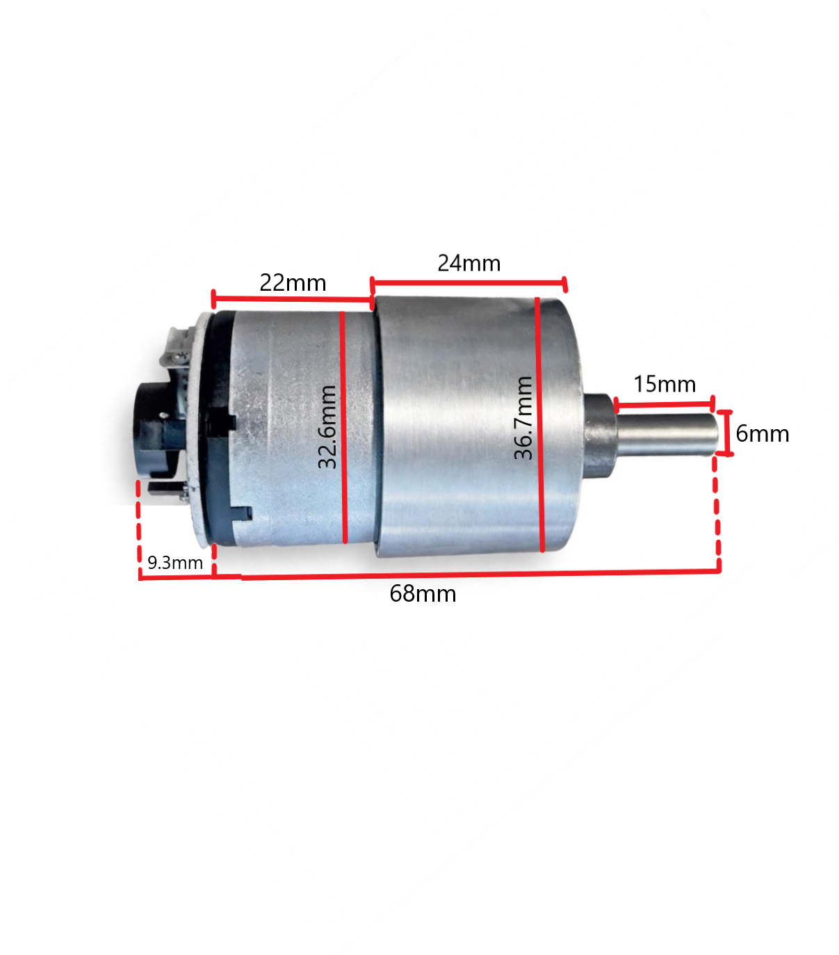 MOTORREDUCTOR JGB37-520 12VDC-110RPM CON ENCODER