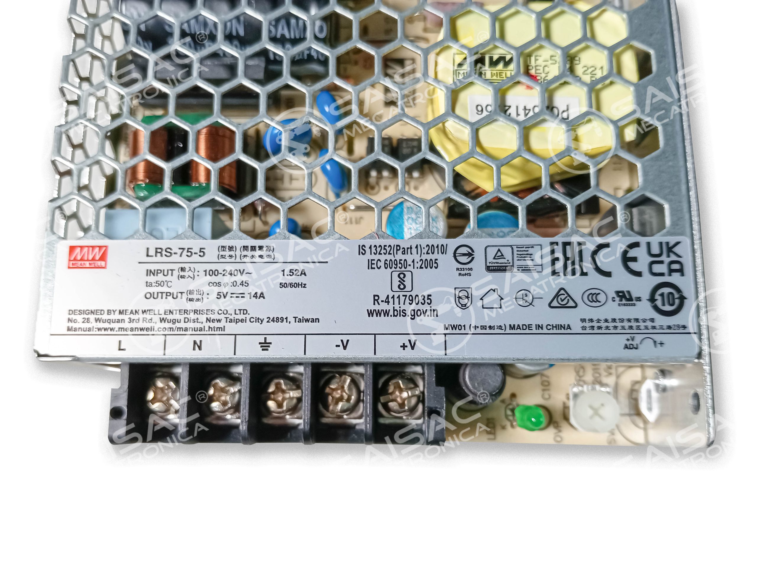FUENTE MEAN WELL LRS-75-5 5V 14A