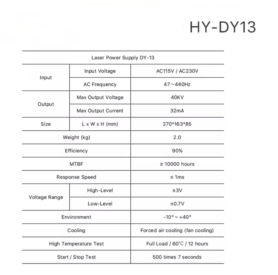 FUENTE DY13 PARA TUBO LASER