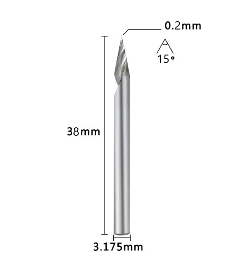 FRESA PUNTA LANZA HELICOIDAL 0.2MM 15° /3.175