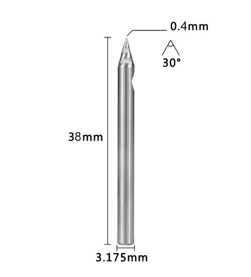 FRESA PUNTA LANZA HELICOIDAL 0.4mm 30° /3.175