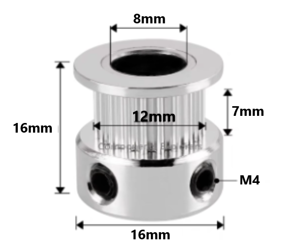 POLEA DENTADA 2GT T20 W6 – 8mm