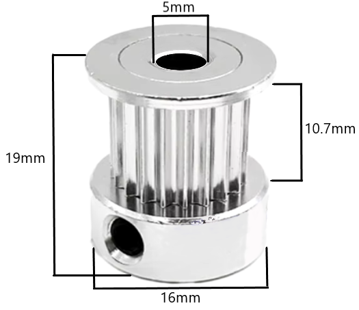 POLEA DENTADA 2GT T20 W10 – 5mm