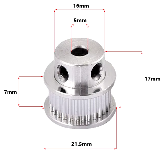 POLEA DENTADA 2GT T30 W6 – 5mm