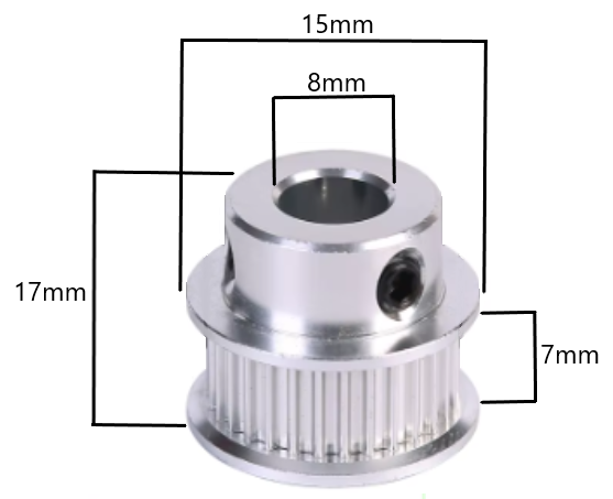 POLEA DENTADA 2GT T30 W6 – 8mm