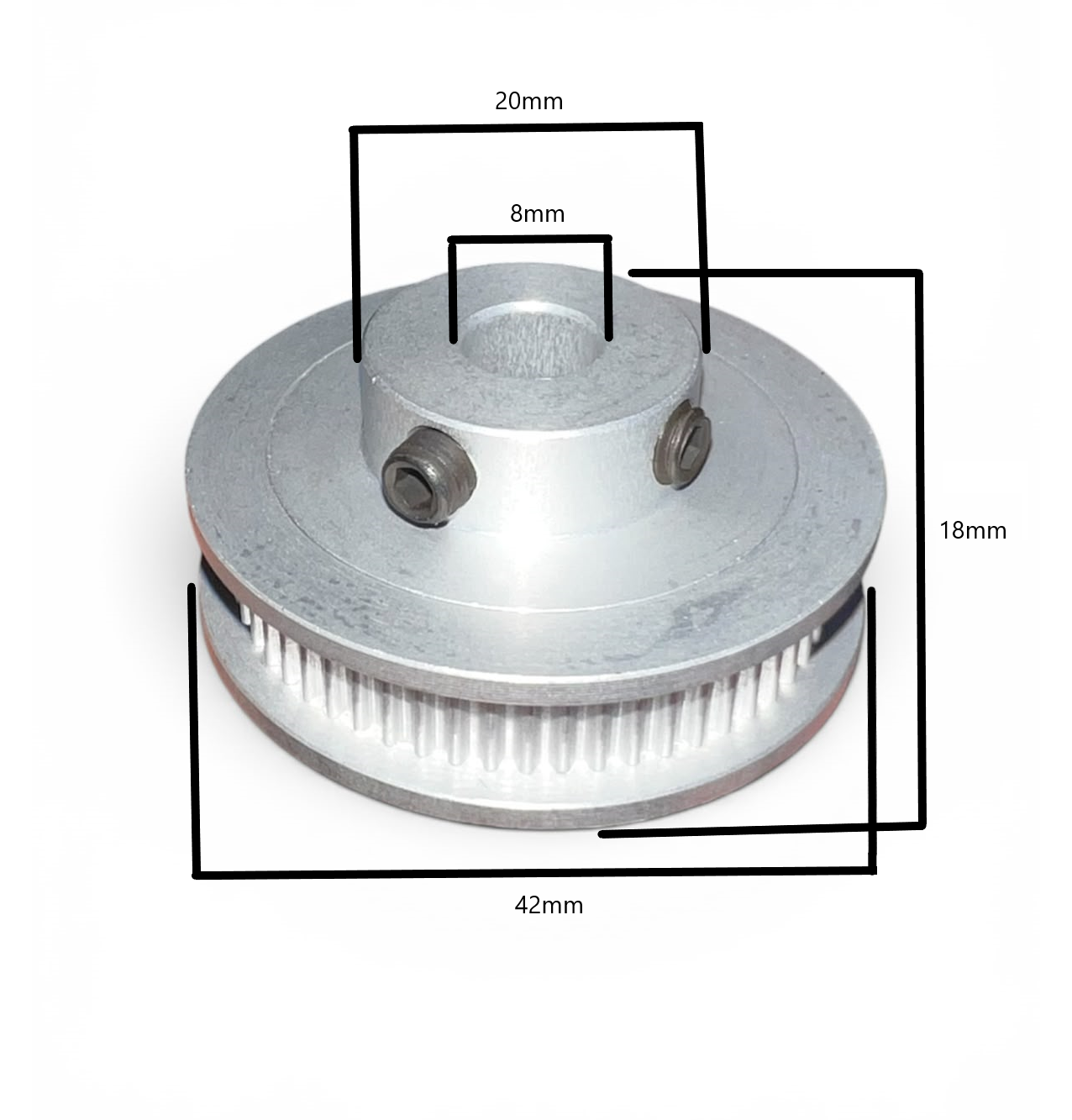 POLEA DENTADA 2GT T60 W6 – 8mm