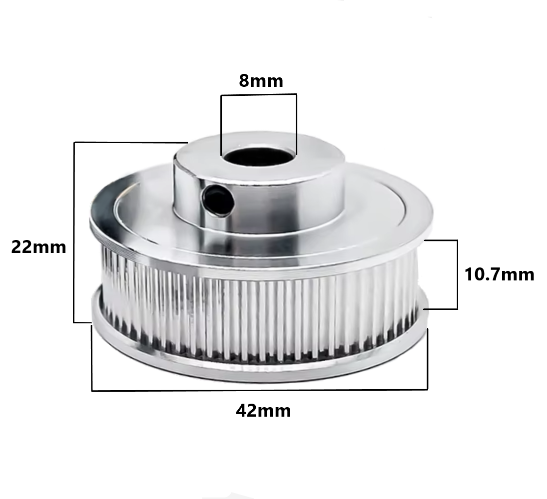 POLEA DENTADA 2GT T60 W10 – 8mm