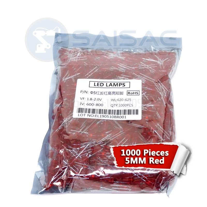 LEDS ROJO OPACO 5mm X MILLAR