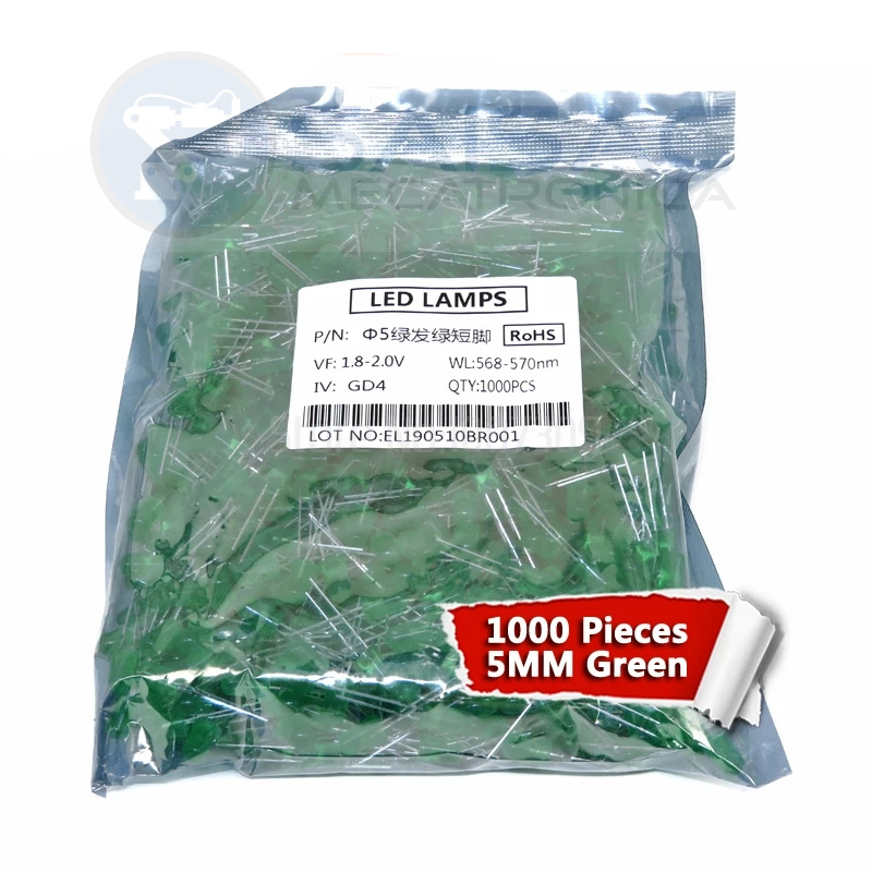 LEDS VERDE OPACO 5mm X MILLAR