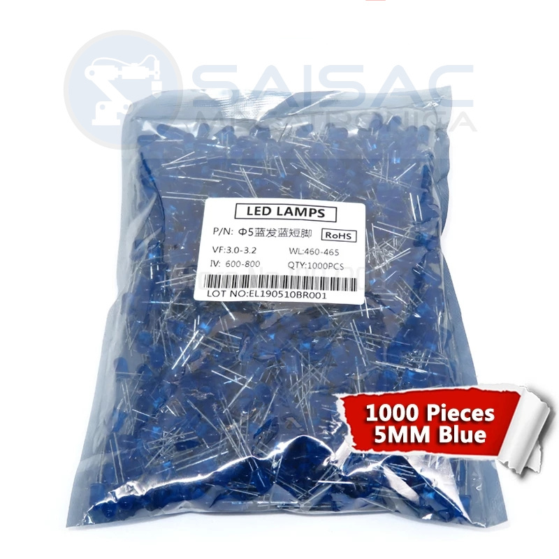LEDS AZUL OPACO 5mm X MILLAR